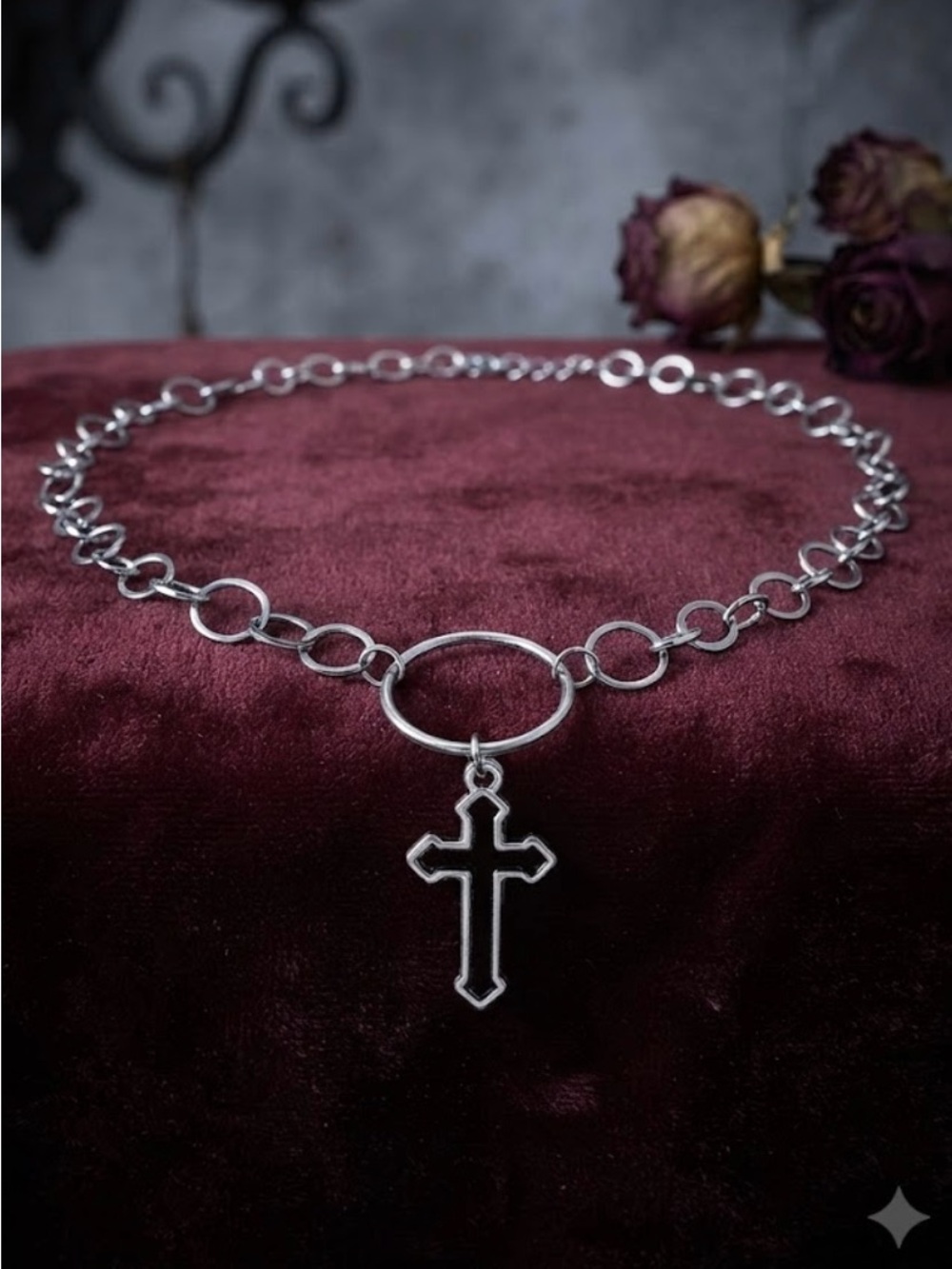 Hand Crafted Silver Cross Necklace